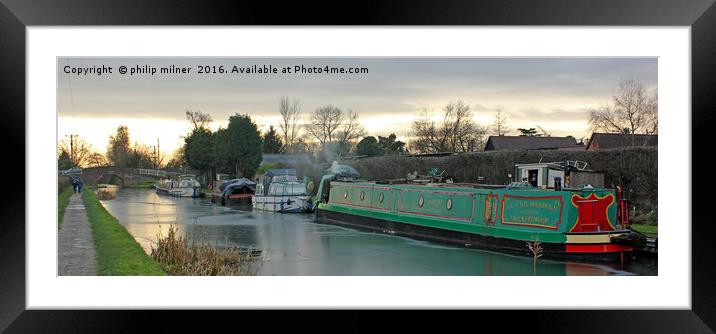 Frost On The Canal Framed Mounted Print by philip milner