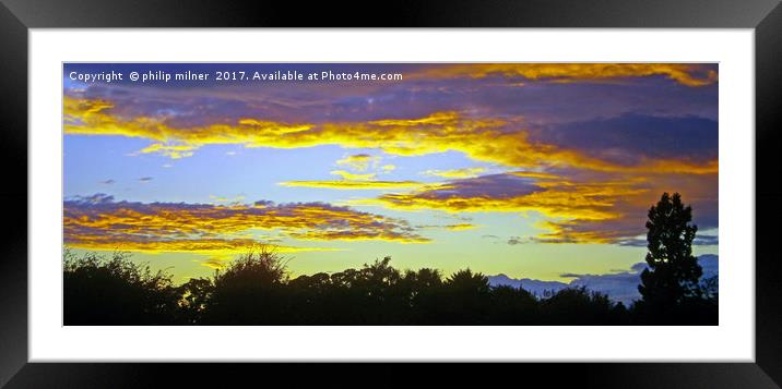 Delamere Sunset Framed Mounted Print by philip milner