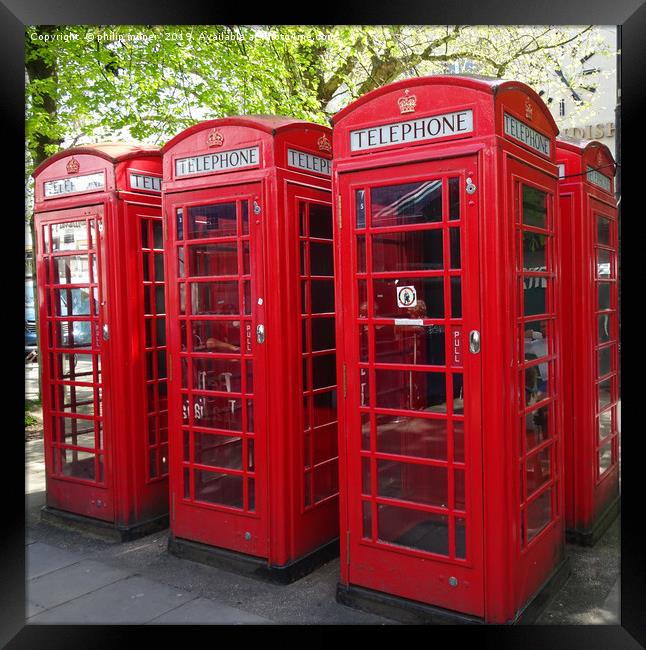 Original Red Telephone Box Framed Print by philip milner