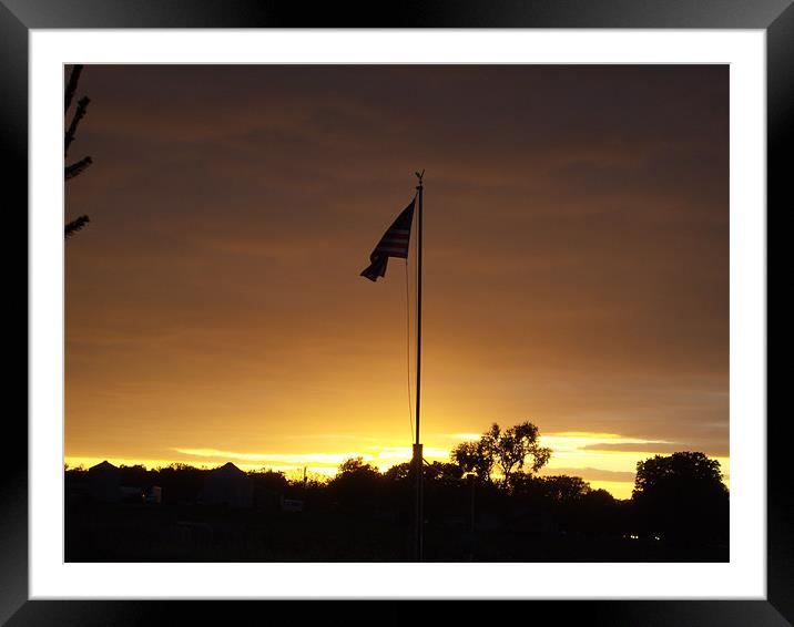 All American Sunset Framed Mounted Print by Michael Landes