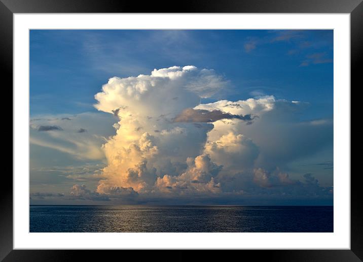 Explosion of cloud in evening. Framed Mounted Print by Beryl Osborne