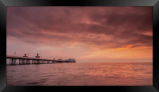 Blackpool Pier Sunset Framed Print by stuart bennett
