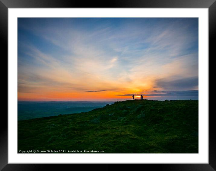Sunset on Clee Hill Summit in Shropshire Framed Mounted Print by Shawn Nicholas