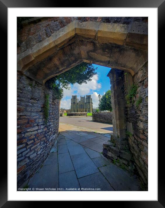 Archway leading to Wells Cathedral Framed Mounted Print by Shawn Nicholas