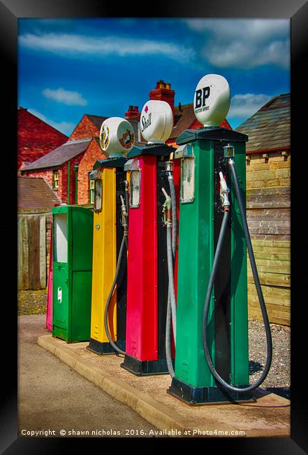 Petrol Pumps, Black Country Museum Framed Print by Shawn Nicholas