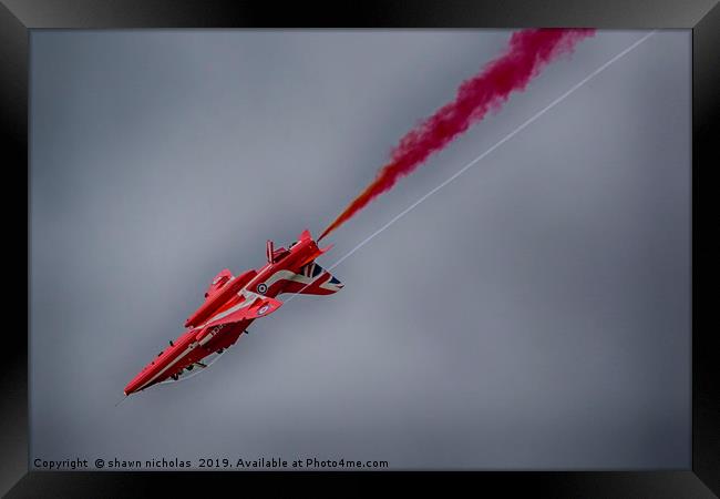 RAF Red Arrows Display Team Framed Print by Shawn Nicholas