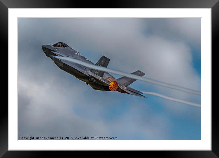 F-35 Lightning 2 Jet Fighter Framed Mounted Print by Shawn Nicholas