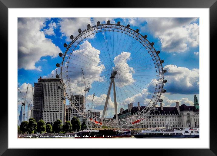 The London Eye Framed Mounted Print by Shawn Nicholas