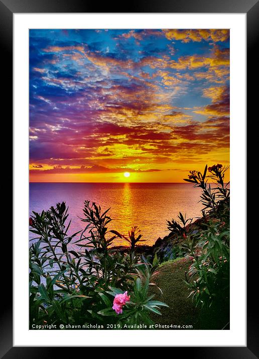 Lanzarote Sunset Framed Mounted Print by Shawn Nicholas