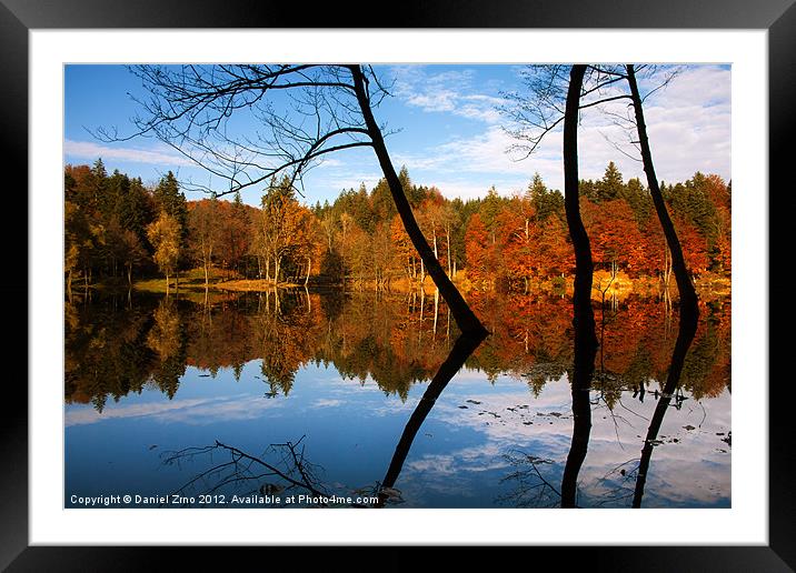 Trakoscan Lake Autumn Framed Mounted Print by Daniel Zrno