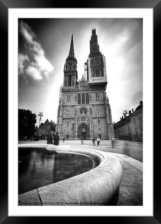 Zagreb Cathedral Framed Mounted Print by Daniel Zrno
