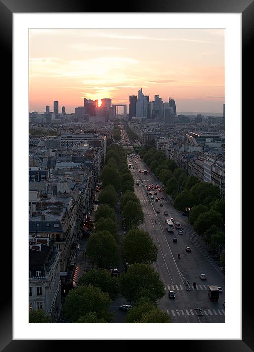 Champs Elysees from Arc de Triomphe Framed Mounted Print by Daniel Zrno