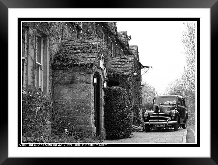 Old car outside Dorset Pub Framed Mounted Print by Anne Couzens