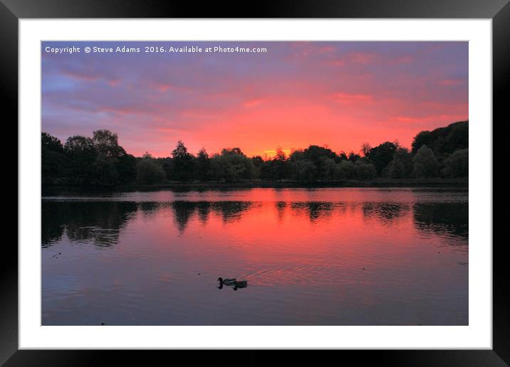 Wollaton sunrise at the Lake Framed Mounted Print by Steve Adams