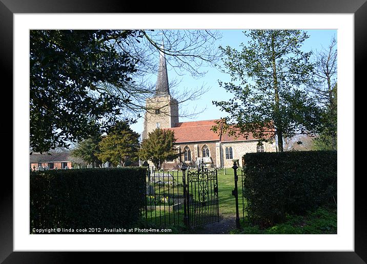 st john baptist church danbury essex Framed Mounted Print by linda cook