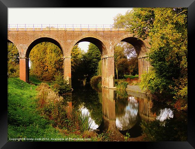a victorian viaduct Framed Print by linda cook