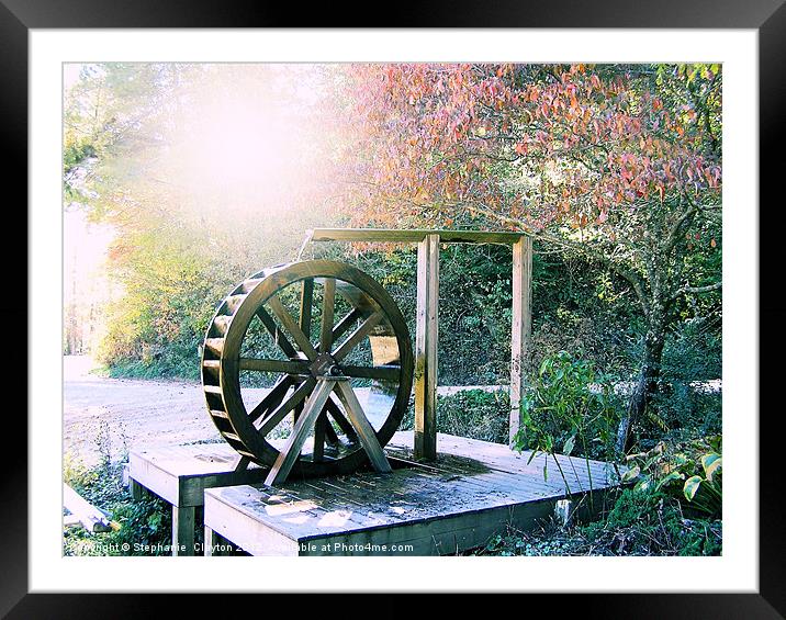 Water Wheel Framed Mounted Print by Stephanie Clayton