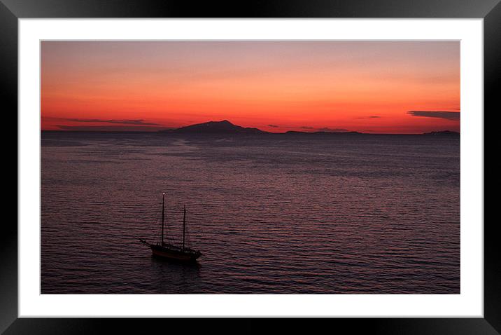 Ischia Sunset Framed Mounted Print by James O'Rourke