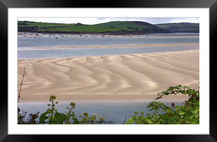 LOW TIDE TO PADSTOW HARBOUR Framed Mounted Print by David Moreline