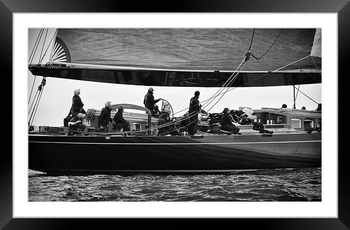 J Class Yacht racing in Falmouth, 2012 Framed Mounted Print by Ian Cocklin