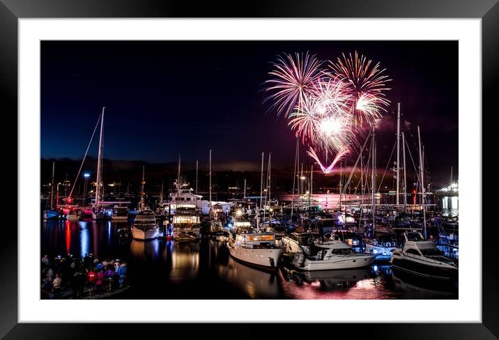 Fireworks over Falmouth, Cornwall Framed Mounted Print by Ian Cocklin