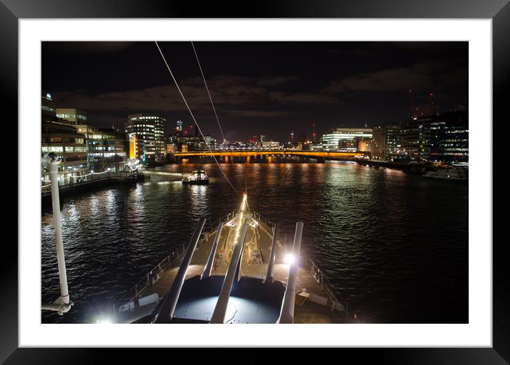 London from the bridge of HMS BELFAST Framed Mounted Print by Ian Cocklin