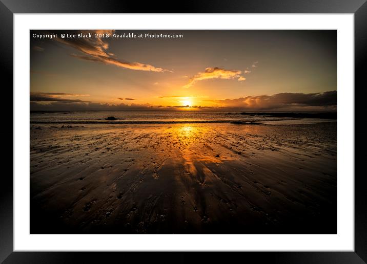 Sunrise at Easthaven Beach Framed Mounted Print by Lee Black