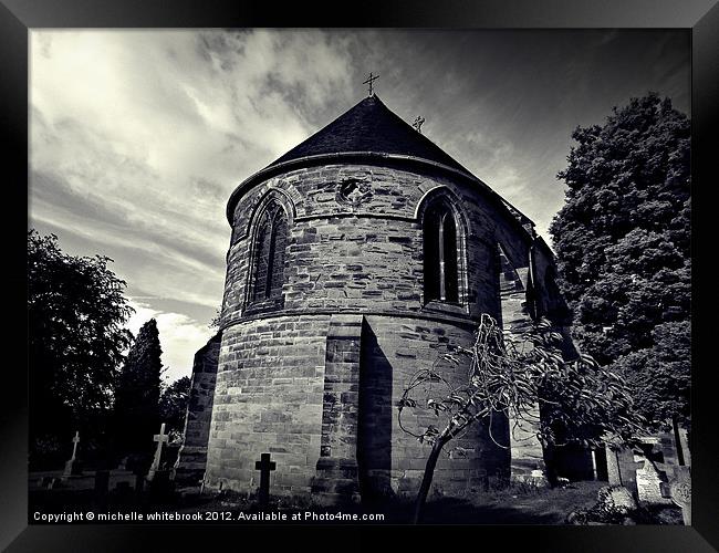 Eerie Church Framed Print by michelle whitebrook