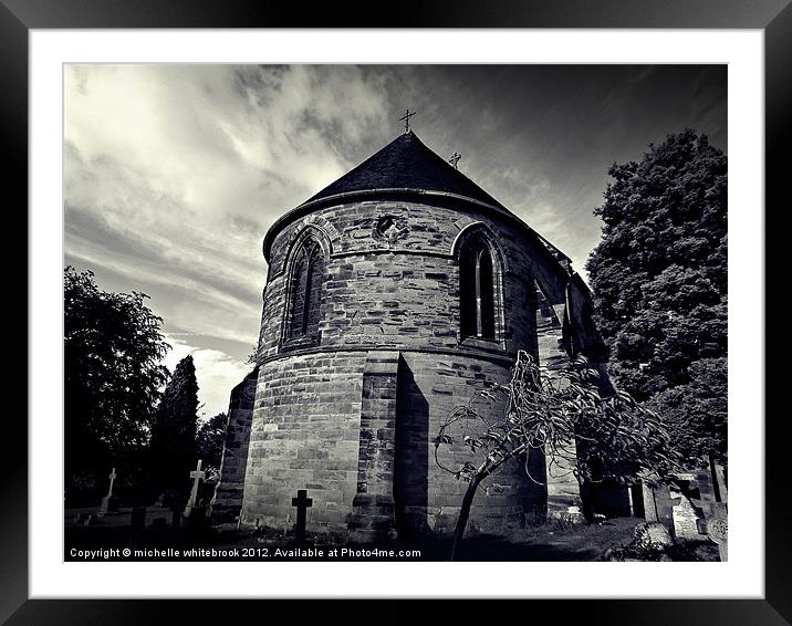 Eerie Church Framed Mounted Print by michelle whitebrook