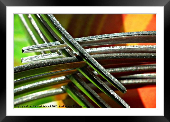 Abstract Cutlery Framed Mounted Print by michelle whitebrook