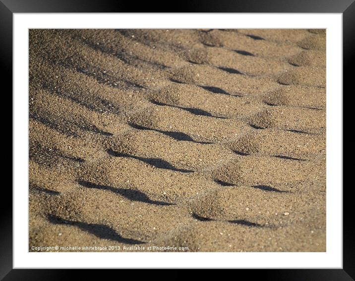 Ripples in the sand Framed Mounted Print by michelle whitebrook