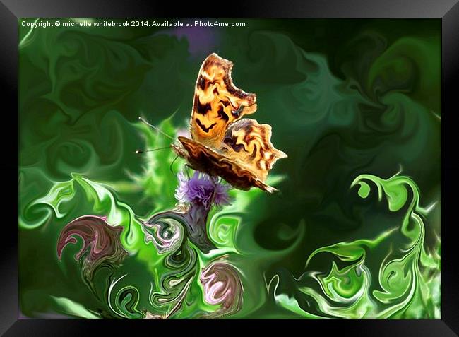  Liquid Butterfly Framed Print by michelle whitebrook