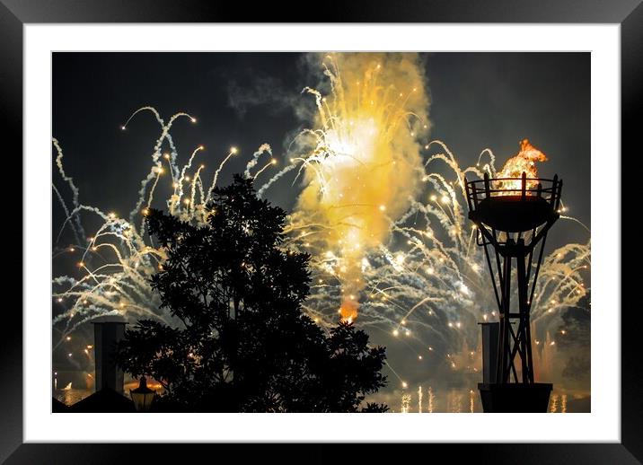 Epcot Fireworks Framed Mounted Print by Jacqui Farrell