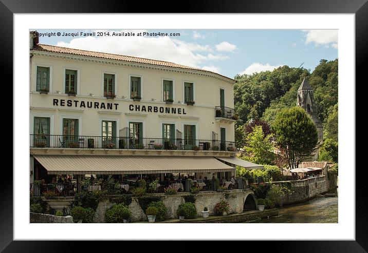  Restaurant Charbonnel Brantome Framed Mounted Print by Jacqui Farrell