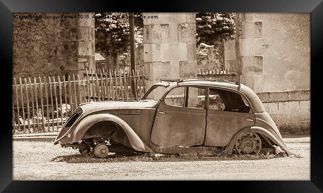 Vintage Car in Oradour sur Glane Framed Print by Jacqui Farrell