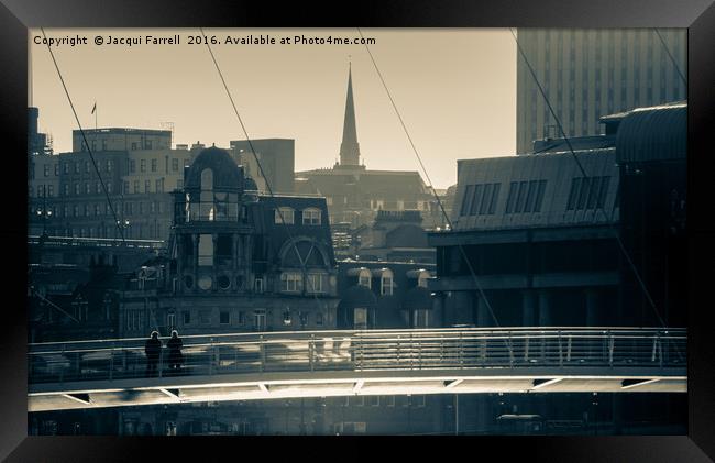 Millennium Bridge Newcastle upon Tyne  Framed Print by Jacqui Farrell