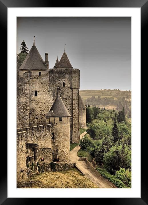Carcassonne City Walls Framed Mounted Print by Jacqui Farrell