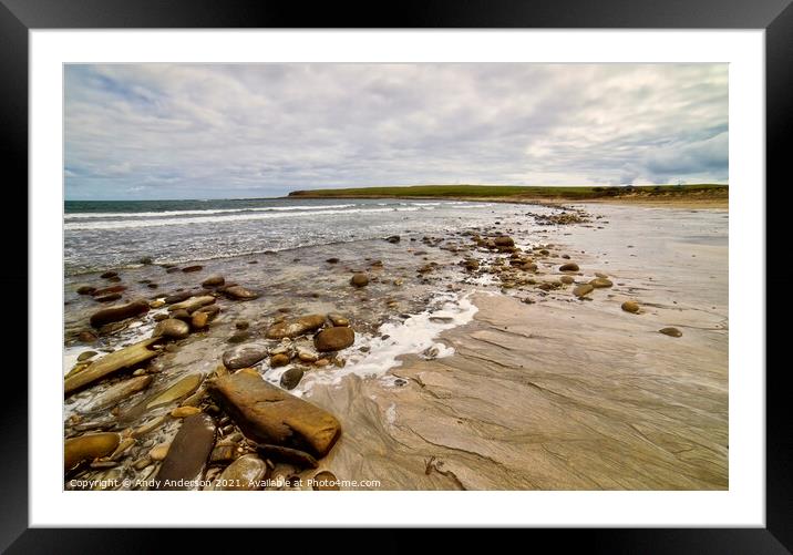Rocky Orkney Beach Framed Mounted Print by Andy Anderson