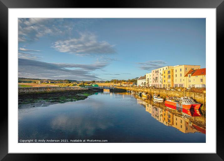 St Andrews Harbour at Sunrise Framed Mounted Print by Andy Anderson