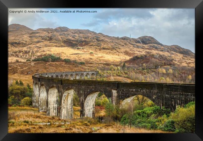 Glenfinnan Viaduct Jacobite Train Framed Print by Andy Anderson