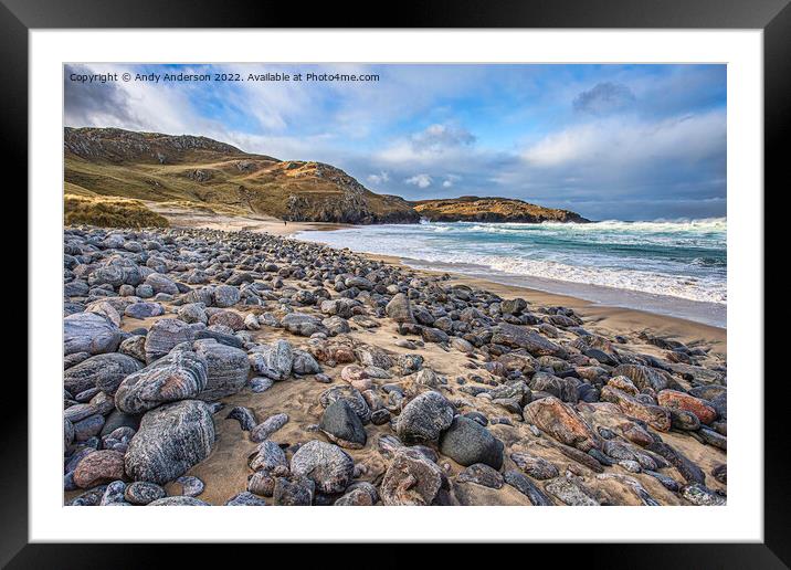 Dalmore Beach Isle of Lewis Framed Mounted Print by Andy Anderson