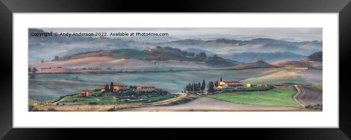 Tuscany Sunrise Landscape Framed Mounted Print by Andy Anderson