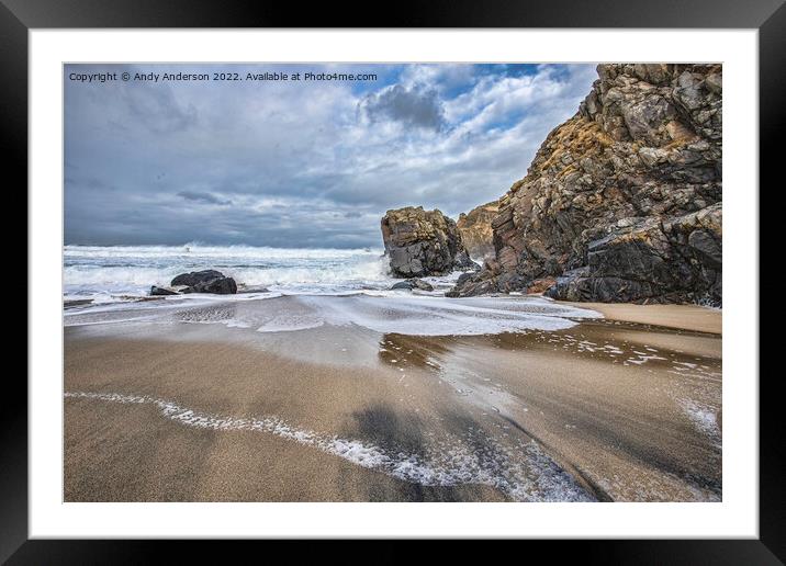 Hebrides Dalmore Rocky Shore Framed Mounted Print by Andy Anderson