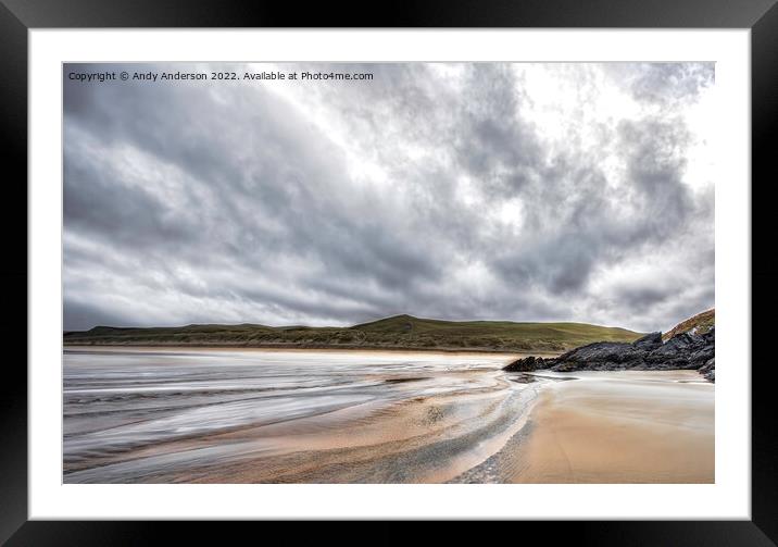 Tolsta Beach Lewis & Harris Framed Mounted Print by Andy Anderson