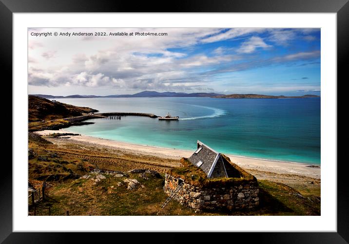 Barra to Eriskay ferry Framed Mounted Print by Andy Anderson