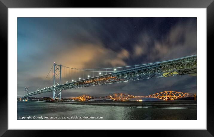Scotland Forth Road & Rail Bridges  Framed Mounted Print by Andy Anderson