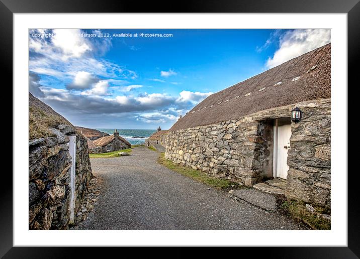 Scottish Island Black Houses Framed Mounted Print by Andy Anderson