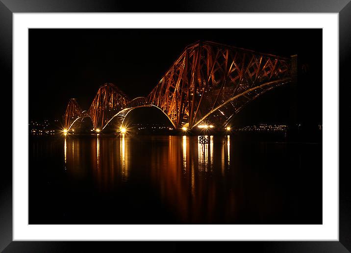 Forth Rail Bridge at Night Framed Mounted Print by Andy Anderson