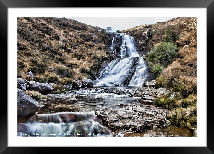 Isle of Skye Waterfall Framed Mounted Print by Andy Anderson