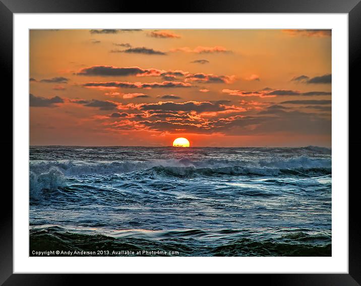 Indian Ocean Sunset Framed Mounted Print by Andy Anderson
